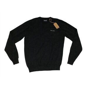 Teddy Smith Vneck Black 100% Cotton Sweater Men Sz XXL Long Sleeve NEW NWT
